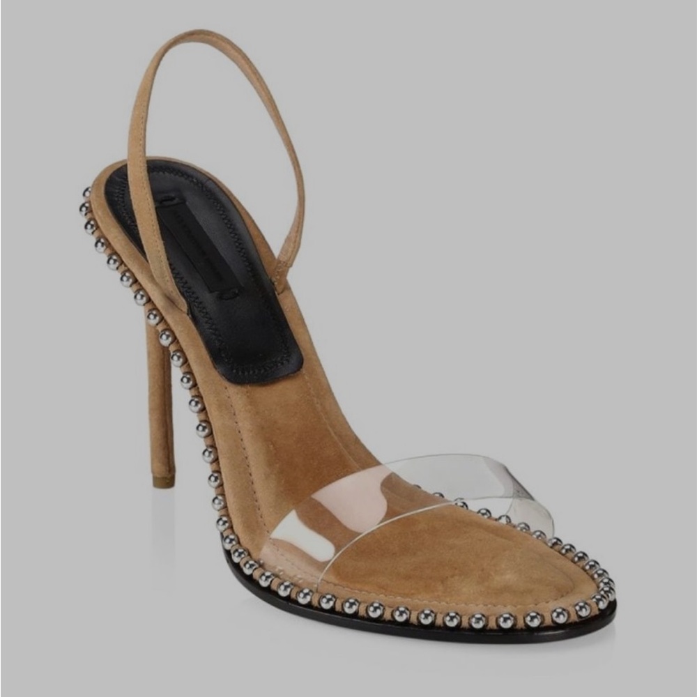 Alexander Wang Tan and Clear Studded Heels